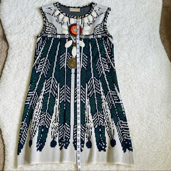 Anthropologie Cecilia Prado Boho Colorful Crochet Metal Collar Printed Dress - Picture 6 of 10